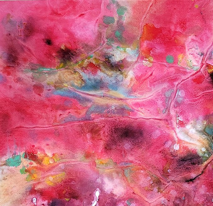Light wave,  68cm×68cm (unframed), rice paper, water and ink, natural pigments.